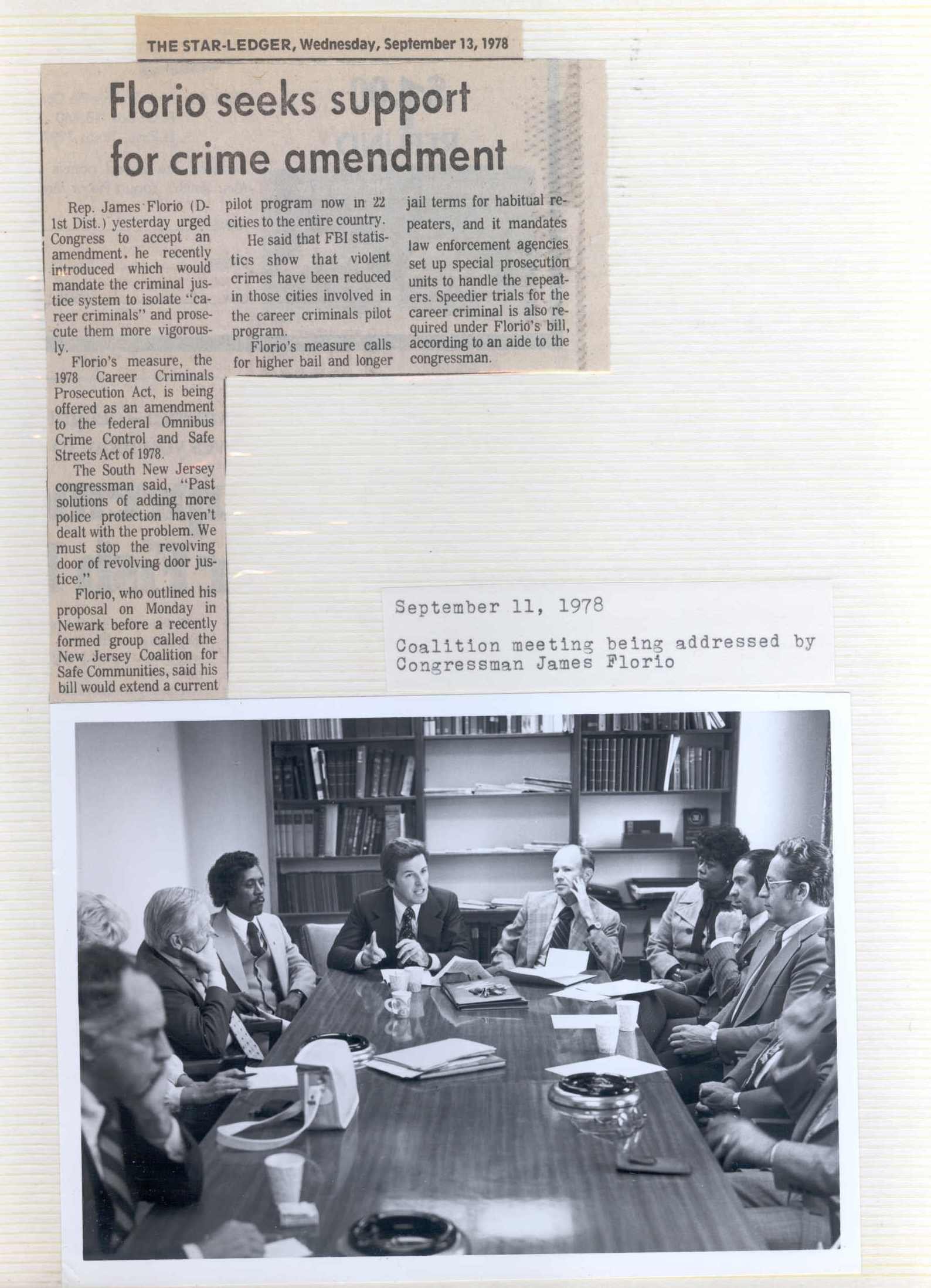 Jordan Baris with then-Congressman Jim Florio, 1978
