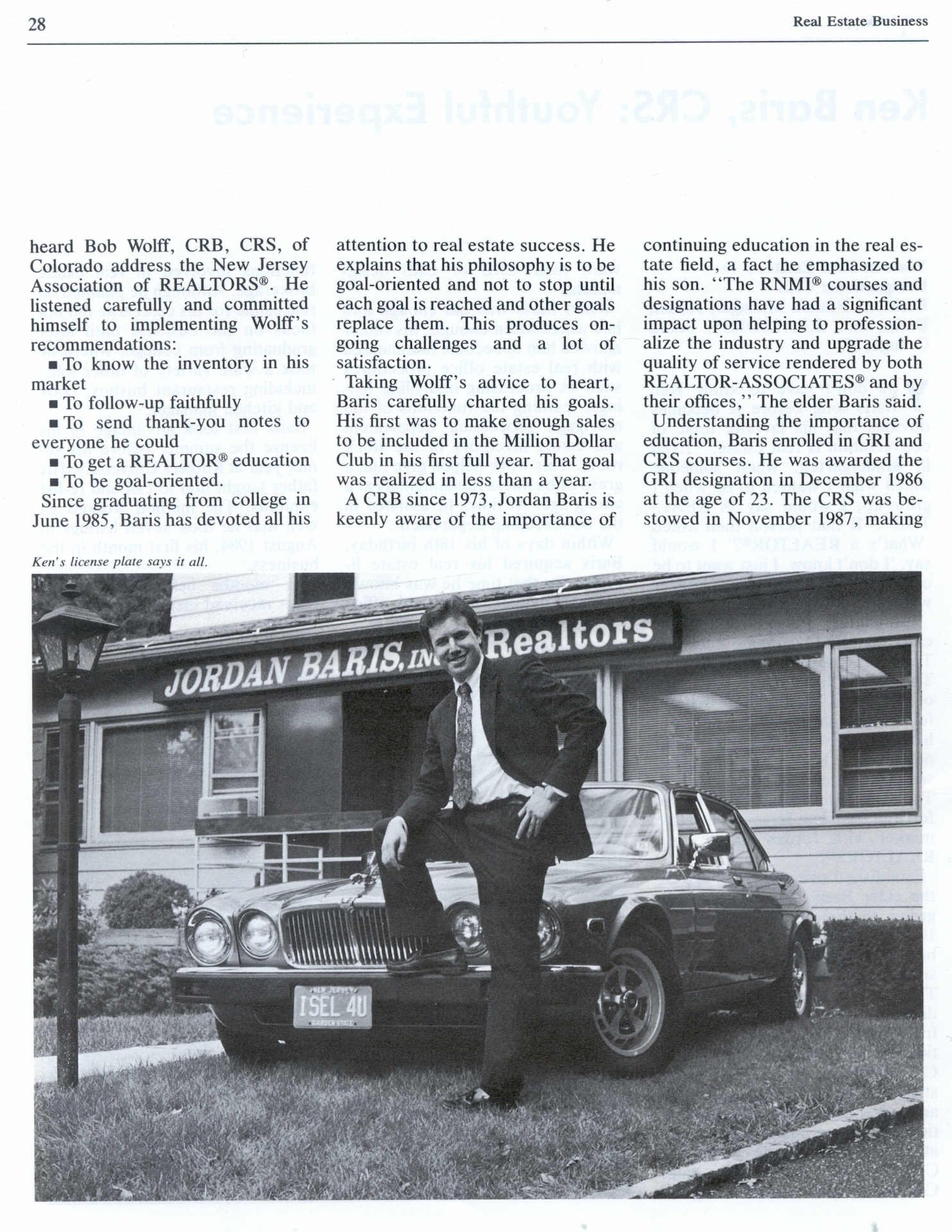 Jordan and Ken Baris with the firm’s branded vehicles, 1988