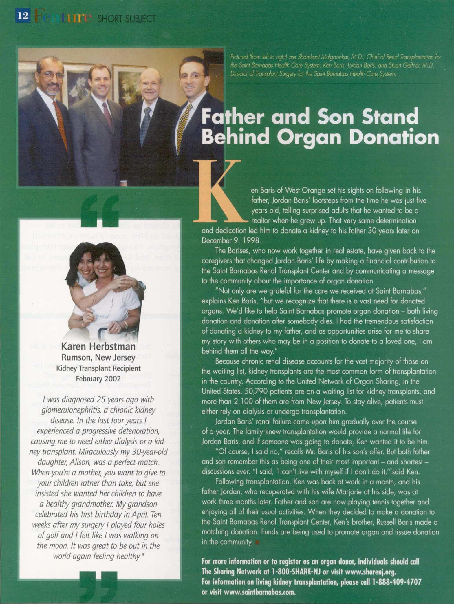 Saint Barnabas partnership feature, 2003